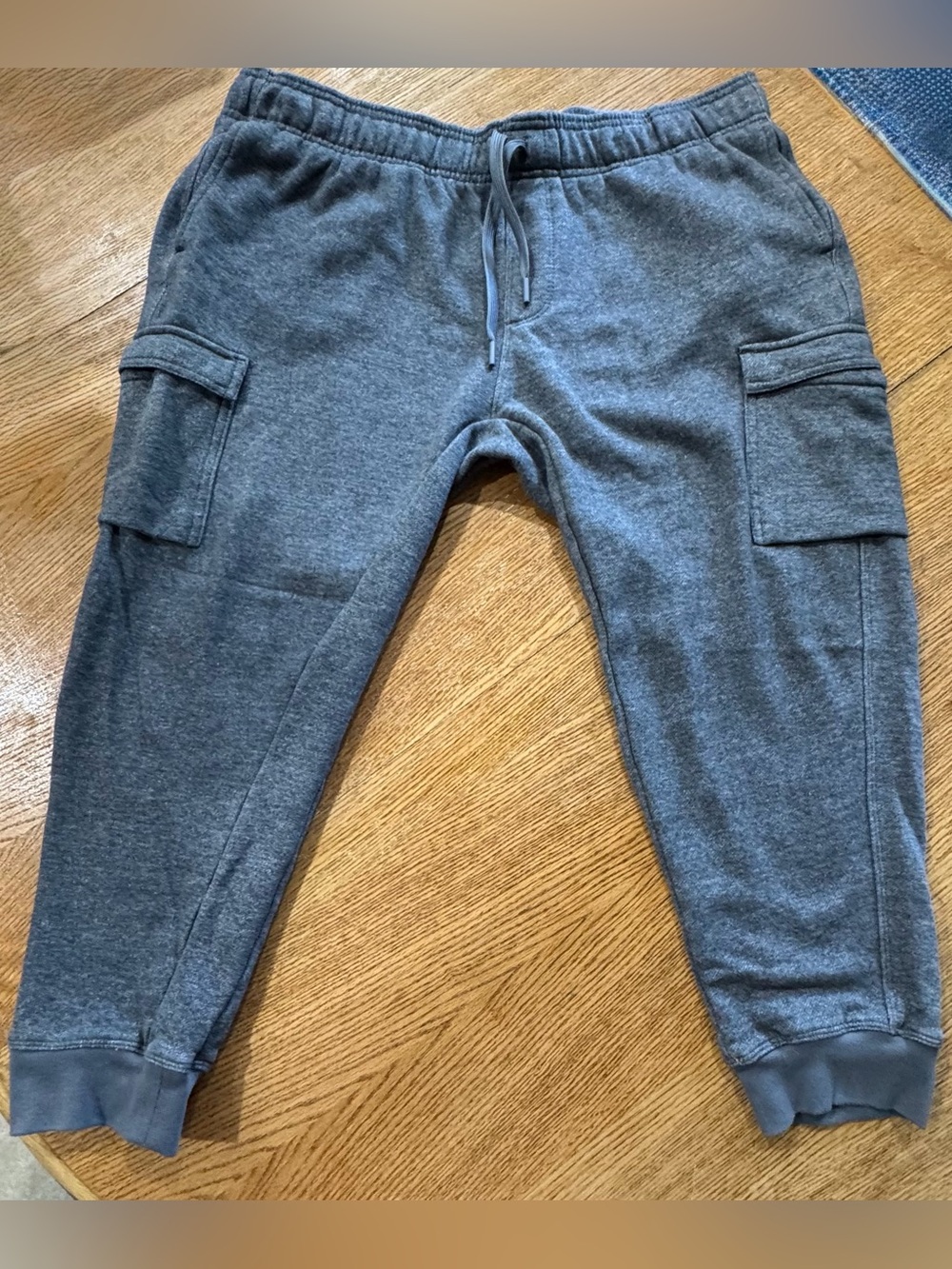 90 Degree By Reflex Men's Charcoal Gray Cargo Jogger Sweatpants